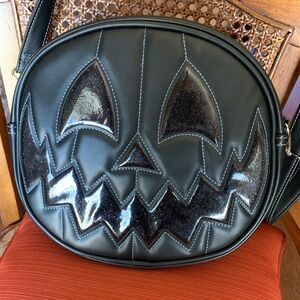 Pumpkin Kult🎃 Black🖤 Sparkle face, 🎃pumpkin Crossbody bag
